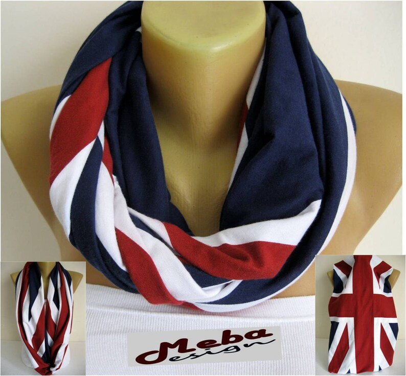 Infinity Scarf England Flag Circle Scarf Loop Scarf gift Etsy
