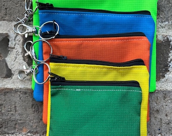 Waterproof Ripstop Zipper Pouch, Travel Accessory with Key Ring