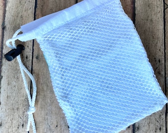 Polyester Mesh and Terry Cloth Soap Bag, Zero Waste Soap Saver, Exfoliator