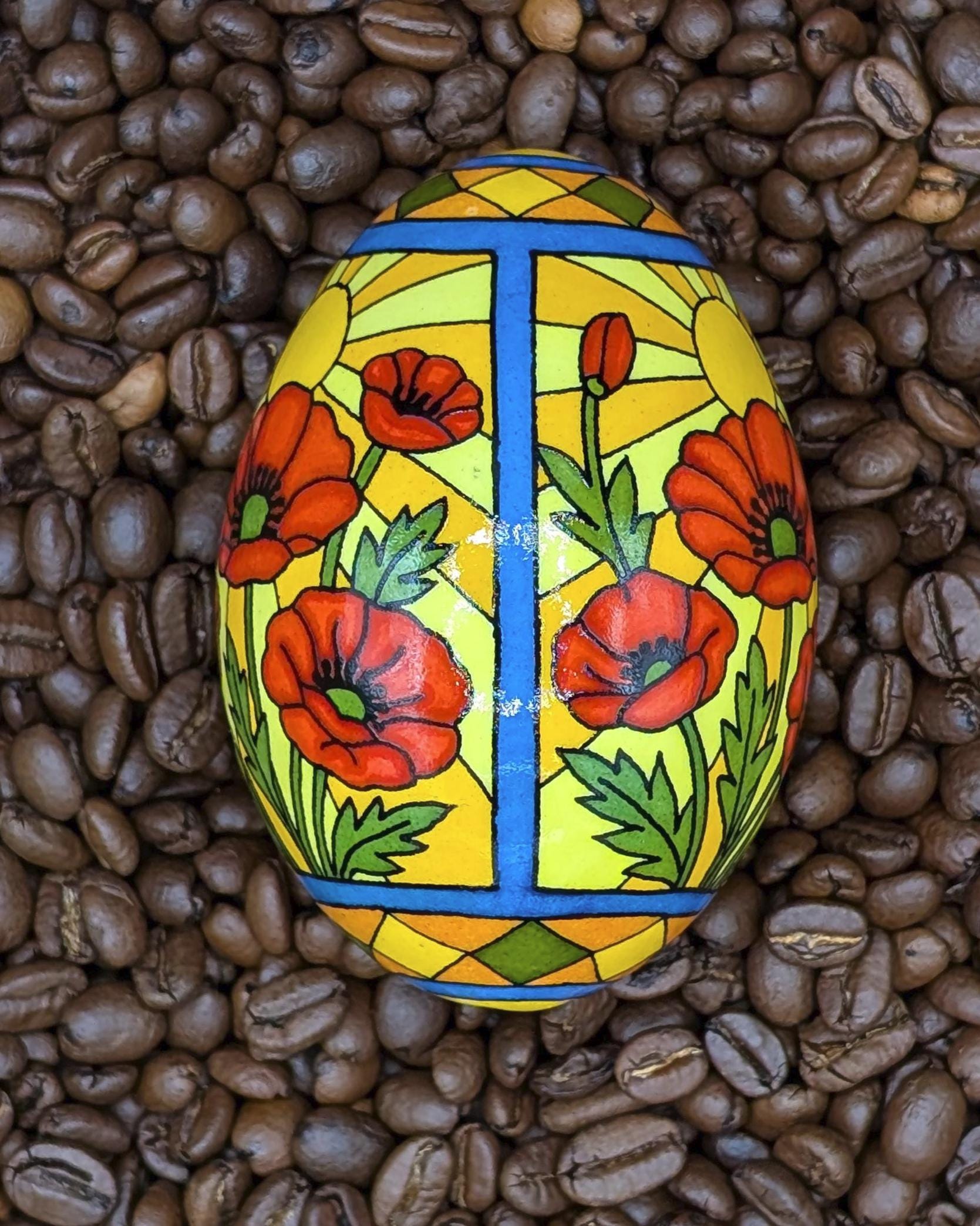 Red Poppy Goose Pysanky Egg: Hand-dyed Stained Glass Style - Etsy