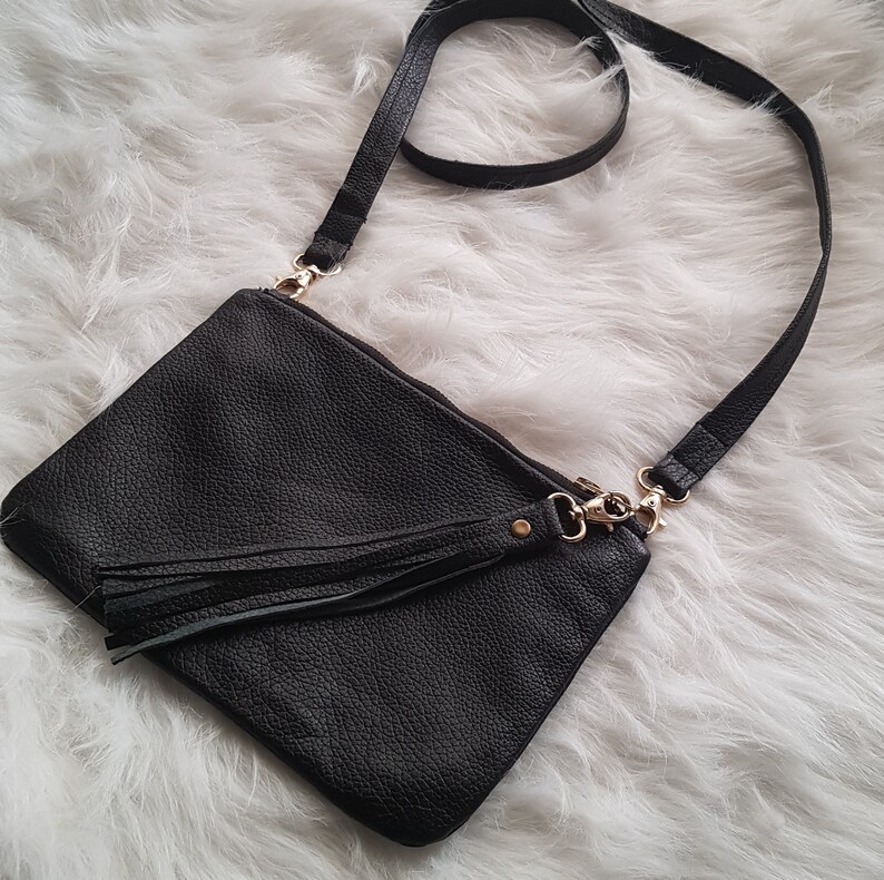 Genuine black Leather cross body bag,Small day bag,messanger bag,shoulder bag