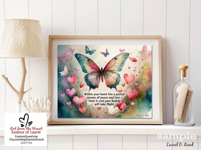 Whispers of the Heart – Inspirational Butterfly Wall Art With Quote ...