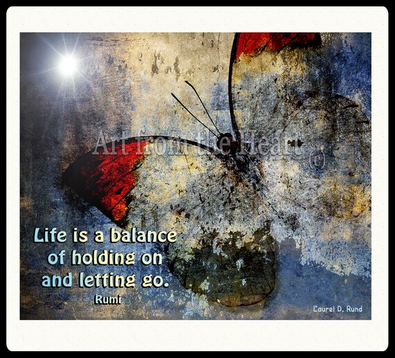 La Vie Est Un Equilibre Rumi Citation Butterfly Art Quote Etsy Canada