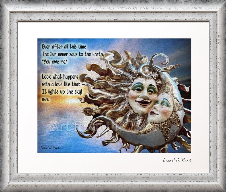 Sun and Moon Love Quote Venetian Masks Hafiz quote Gold | Etsy