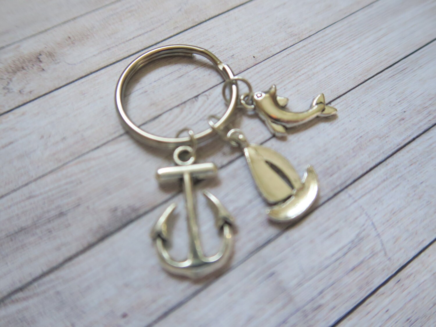 Sailing Keychain Boat Keychain Anchor Keychain Dolphin Etsy