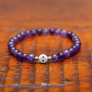 Amethyst Semicolon Bracelet: Mental Health Awareness Jewelry