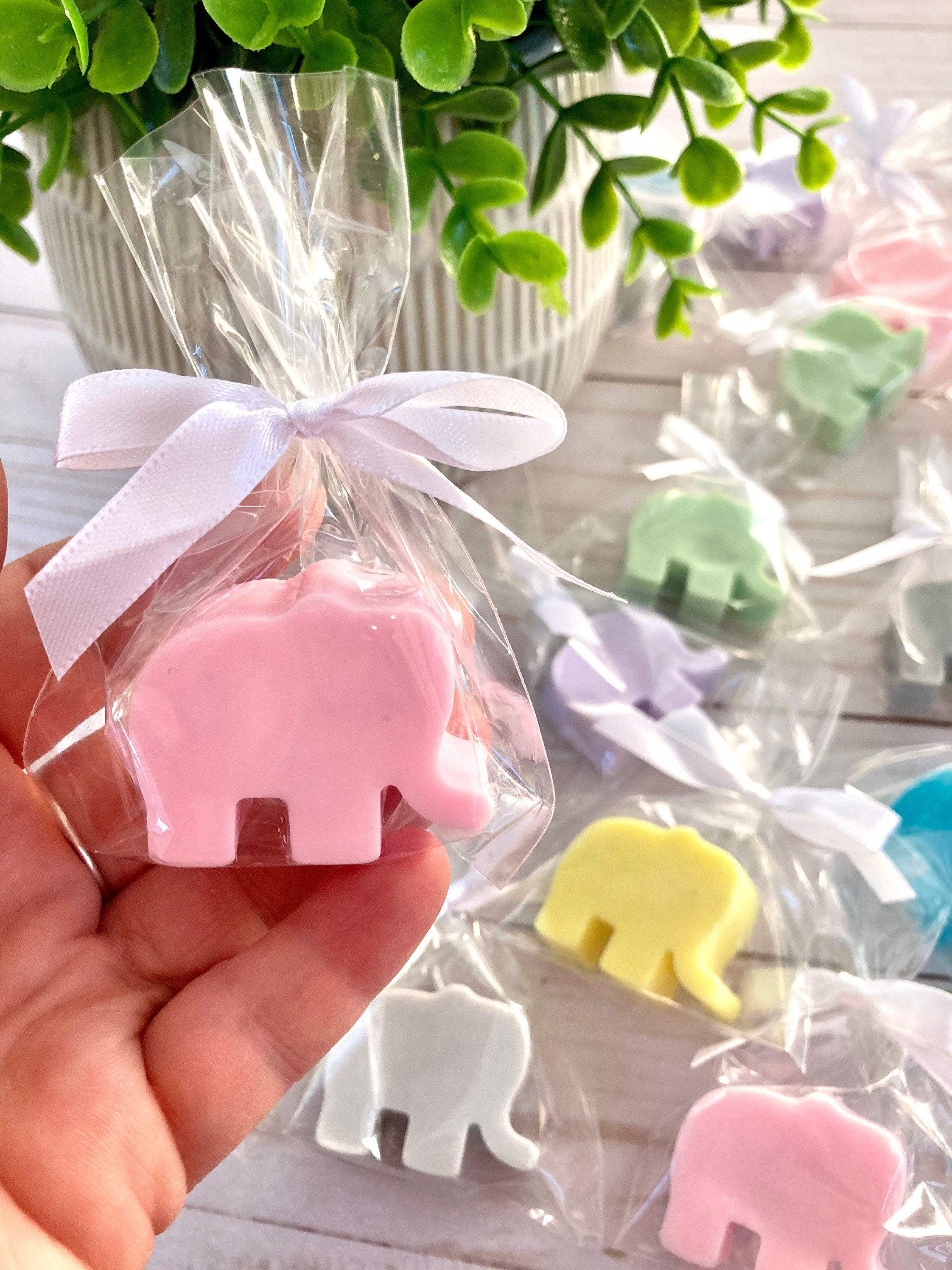 Quantities of 10 mini soap favors, Mini elephant baby shower favors, …