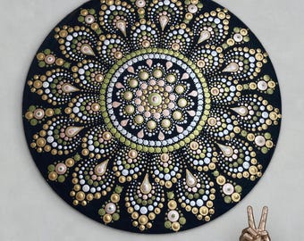 12 inch Mandala, Wall Art, dot mandalas, wedding gifts, spiritual art, meditation art, mandala wall decor, boho wall art