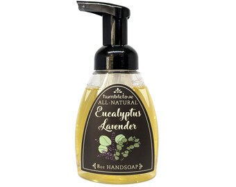 Eucalyptus Lavender Liquid Hand Soap - 8oz - All Natural Moisturizing Foam Pump Liquid Soap - Essential Oils