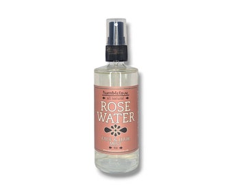Rose Water Face & Hair Mist - 4oz - 100% All Natural Pure Rose Water (Rose Hydrosol) Facial Toner