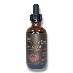 The Bohemian Beard Oil - Palo Santo + Bergamot + Black Pepper - All Natural, Handmade, Conditions, Moisturizes, Relieves Dandruff