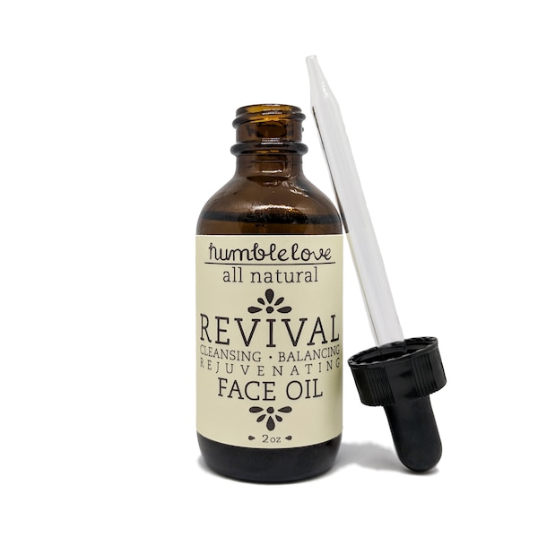 REVIVAL Face Oil - Daily face serum - Balances, Cleanses, and Soothes. Anti-Aging face oil. Moisturizing facial oil. Deep pore oil cleanser