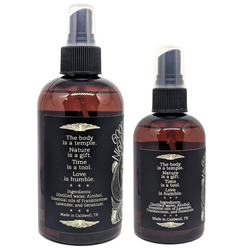 Good Night Moon Aromatherapy Spray 4oz or 8oz Nighttime, calming. For sleep, meditation, relaxation. Lavender, Frankincense & Geranium image 2