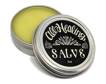 All-Healing Herbal Salve - 2 oz - Handmade, All-Natural. Soothing and Nourishing for Minor Skin Irritations.