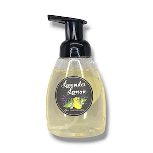 Lavendel Zitrone Flüssige Handseife - 8 Unzen Foam Pump - Ganz Natürlich, feuchtigkeitsspendende Desinfektion mit ätherischen Ölen