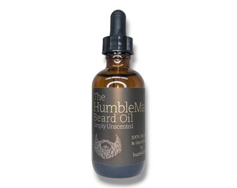 The HumbleMan Beard Oil - Unscented - Tutto naturale, fatto a mano, condiziona, idrata, allevia la forfora