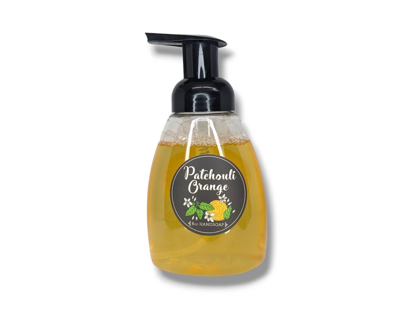 Patchouli Orange Liquid Hand Soap 8oz Foam Pump All Natural