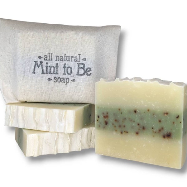 Mint To Be Soap - Handmade All Natural soap, Homemade, Vegan soap, Made with essential oils of Spearmint and Peppermint, organic ingredients