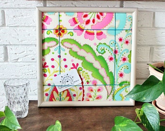 Memoboard Stoff // Boho Style Deko // Boho Wanddeko // Pinnwand klein // Geschenk zum Einzug // bunte Pinnwand // WILD FLOWERS