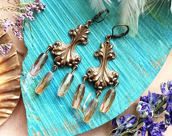 Ohrringe Chandelier // Rococo Schmuck // lange Ohrringe // große Ohrringe // Boho Ohrringe // ROCOCO DREAM