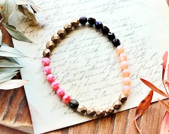 Stretch Armband // Perlenarmband // Armband mit Glasperlen // buntes Armband // Boho Armband // Geschenk Schwester // ANOUK