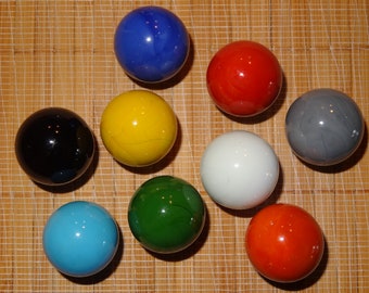 Glass Marbles Game Shooters 1/" inch 2 pcs Handmade Glass soccer ball blk /& wht