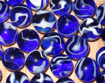 Lot of 5 Vintage Frosted Shooter 34 Matte Marbles Toy Game Glass Marbles Large Marbles Decorative Collectible