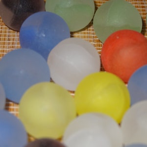 Lot of 5 Vintage Frosted Shooter 34 Matte Marbles Toy Game Glass Marbles Large Marbles Decorative Collectible