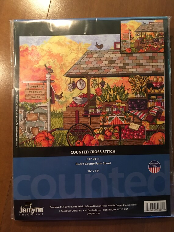 Janlynn 017-0111 Bucks County Farm Stand Counted Cross Stitch Kit 16 x 12