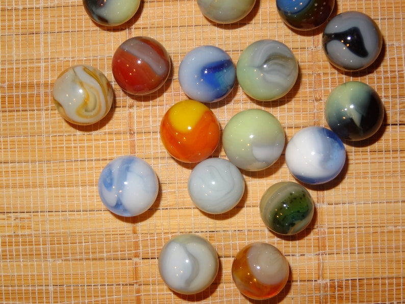 58 Collectible Decorative Craft Supplies Glass Marbles Game Marbles Lot 186 Lot of 20 Vintage Jabo Classic Marbles