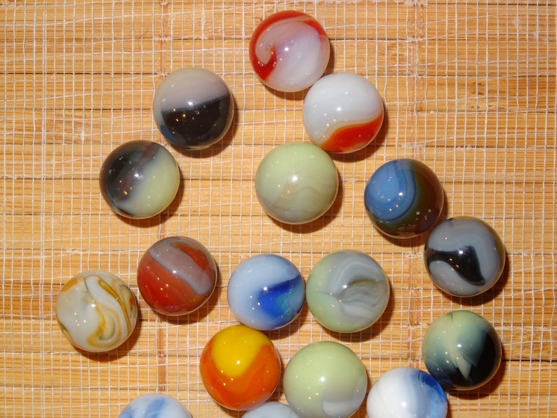 58 Collectible Decorative Craft Supplies Glass Marbles Game Marbles Lot 186 Lot of 20 Vintage Jabo Classic Marbles
