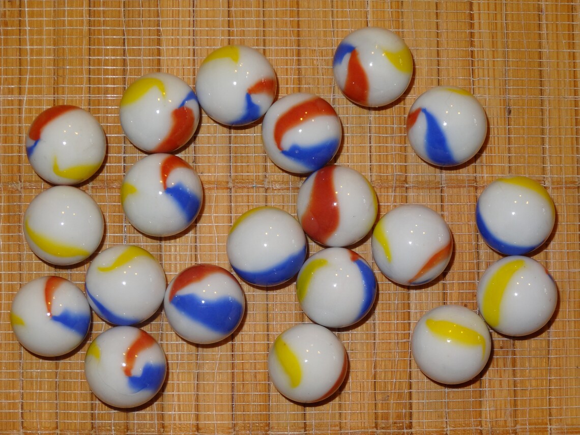 Lot of 20 Beach Ball Marbles / Game Marbles / Glass Marbles / Etsy