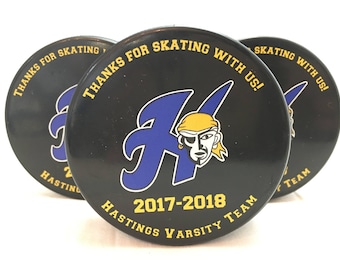 Custom Printed Hockey Pucks and Skate towels