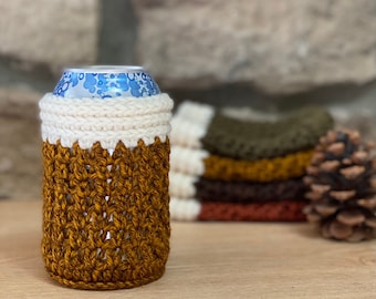 Two Tone Cozy for Cans and Bottles | Crochet Drink Sleeve | Beer Holder