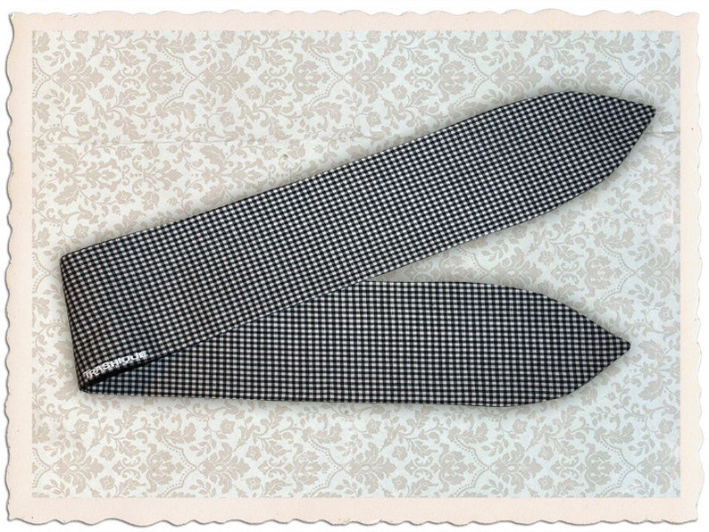 Rockabilly Haarband Vichy Weiß-Schwarz, 50s Bild 2