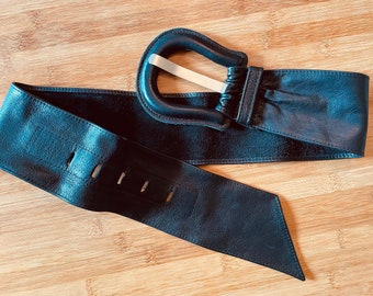 60s/70s belt Black, leather