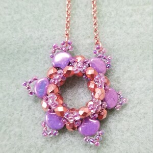 Ginko Flower Purple/Copper Necklace