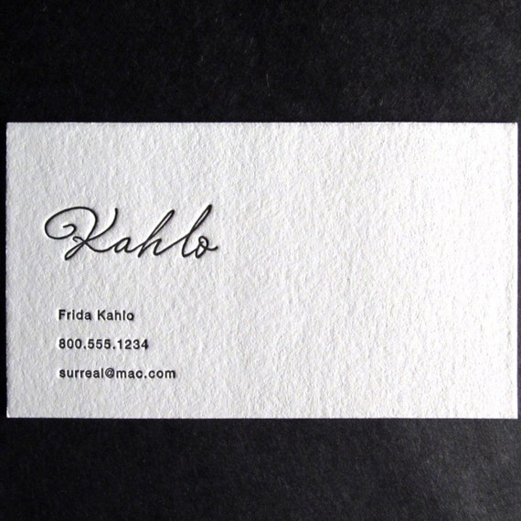 100 Custom Letterpress Business Cards THICK PAPER The Artist Etsy