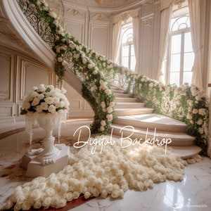Maternity Digital Backdrop Grand Staircase Romantic Maternity Background