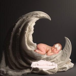 Newborn Moon Digital Backdrop Ivory/Cream