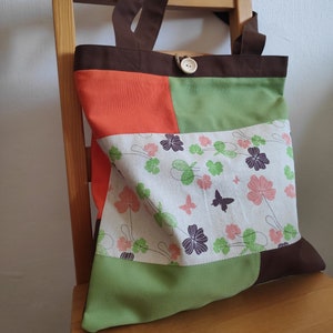 Modern Quilted Tote Bag, Patchwork Shoulder Bag