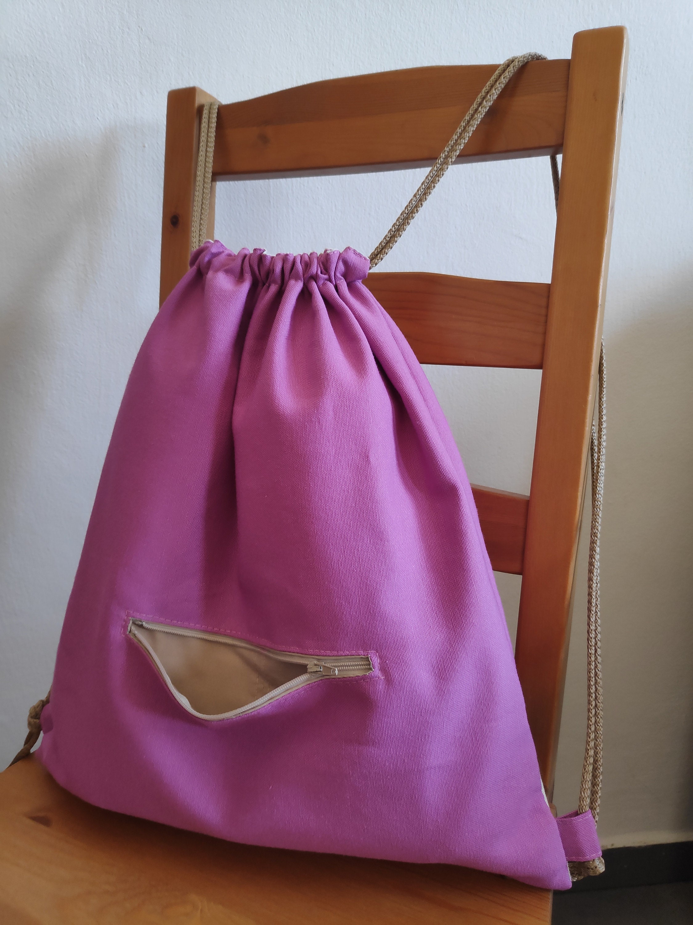 Flowers Canvas Everyday Casual Style Drawstring Backpack Bag  display picture 1