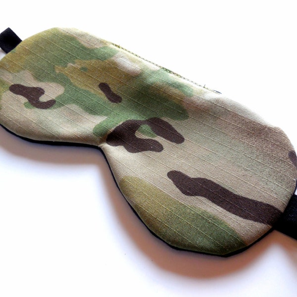 Multicam Sleep Mask for Men, Women, Kids, Camo Eyemask, Camouflage Blindfold, Travel Night Eye Shade Cover, Sleepmask Green Brown Tan