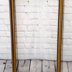 Vintage Art Deco 1920s Gold Painted Wood Picture Frame Portrait Landscape 32.75 x 18.25 Fits 30.5 x 16