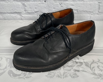 Vintage NOS Dexter Oxfords Dress Shoes Mens Size 9.5/43 D Black Pebble Leather New USA