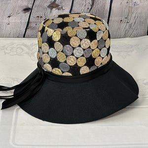 Vintage 1960s Marshall Fields Cloche Bucket Geometric Print Hat MCM MOD GO GO Vintage mcm bucket hat - Gem main image 3
