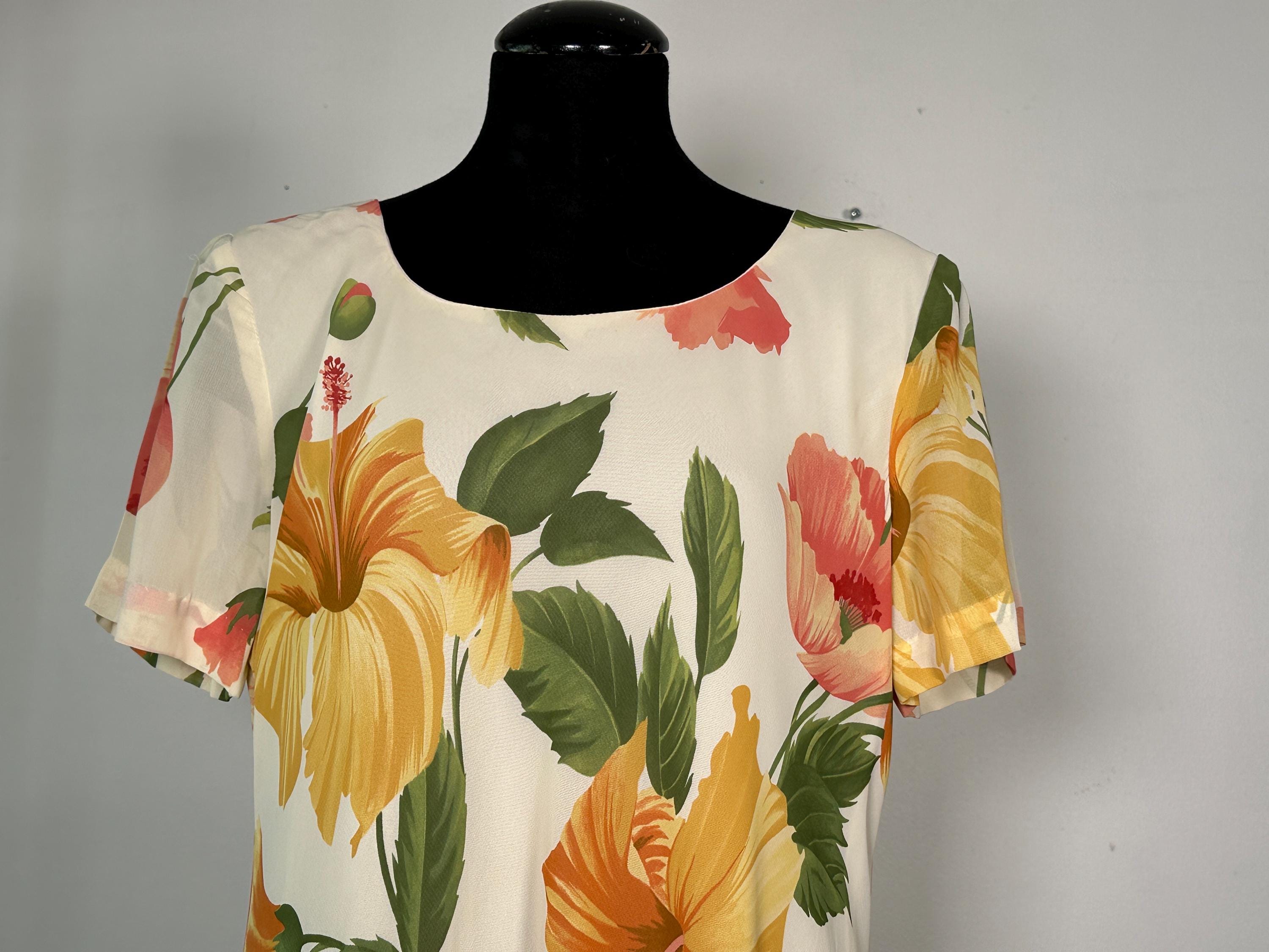 Vintage 80s Carole Little Floral Maxi Dress Cream Peach Hibiscus Print Bias  Cut S/M - Etsy Israel
