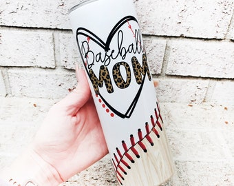 Baseball Mom tumbler, Heart on the field, Son's biggest fan, mother's day cup, baseball season, Baseball mom insulated tumbler, summer cup