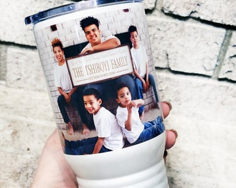 20 ounce custom photo travel tumbler, insulated tumbler with picture, custom picture tumblers, your photo on a tumbler, mother's day gifts