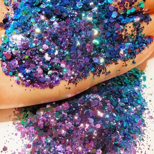 Mermaid color shift glitter, purple to blue color shift mermaid glitter, custom mix color shift glitter, tumbler glitter, glitter for cup